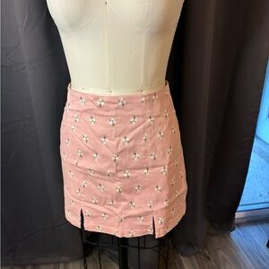 Floral Pink Mini Skirt